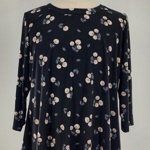Anne Klein Black/Peach Flower Top - XL